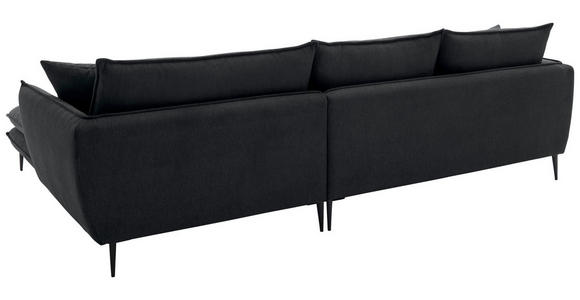 ECKSOFA  in Webstoff Schwarz  304/196 cm  - Schwarz, KONVENTIONELL, Textil/Metall (304/196cm) - Hom`in