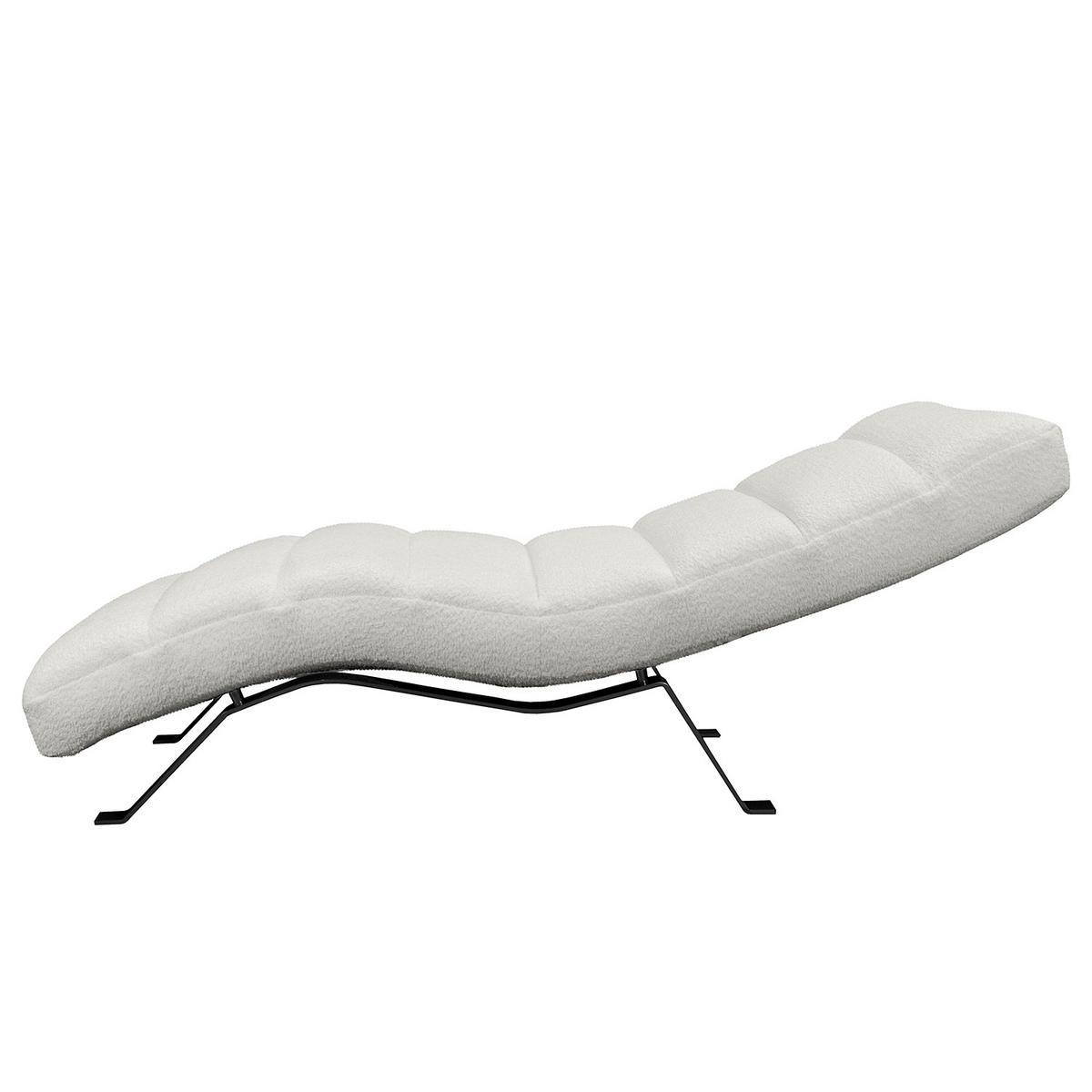 RELAXLIEGE Bouclé Hellgrau  - Hellgrau/Schwarz, Design, Textil/Metall (65/65-95/171cm) - Livetastic