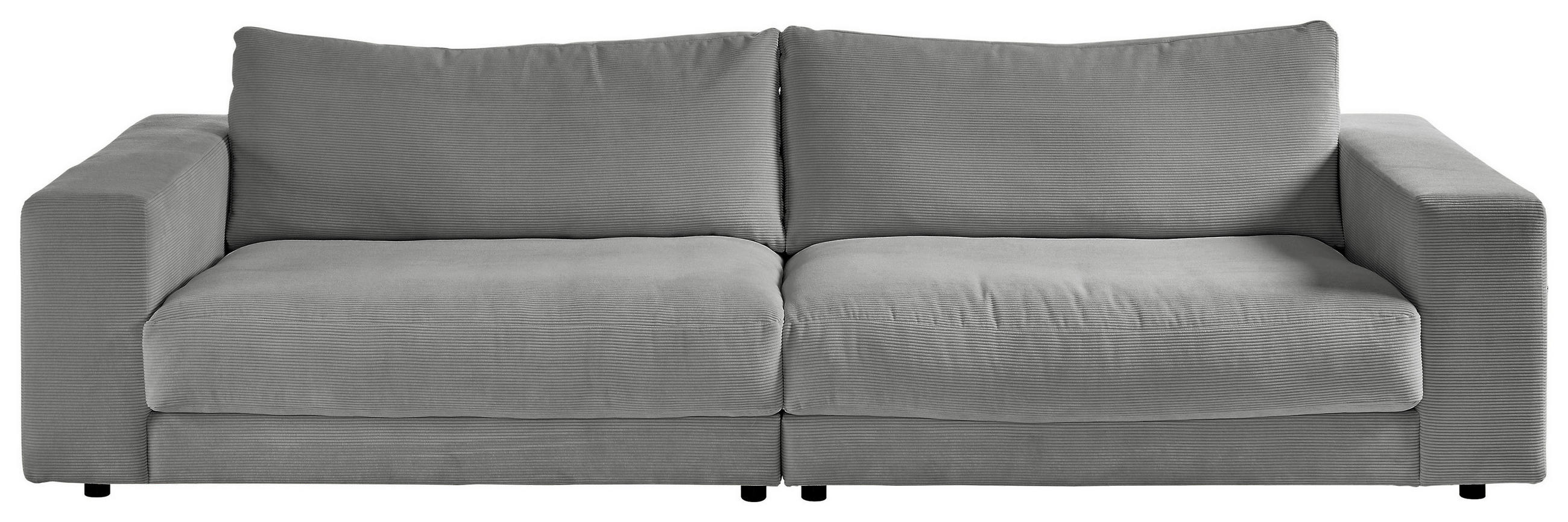 3-SITZER-SOFA in Feincord Grau  - Schwarz/Grau, Design, Kunststoff/Textil (290/86/127cm) - Lomoco