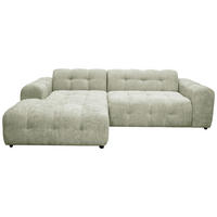 ECKSOFA RUNO Beige Bouclé  - Beige/Schwarz, Design, Kunststoff/Textil (175/270cm) - MID.YOU