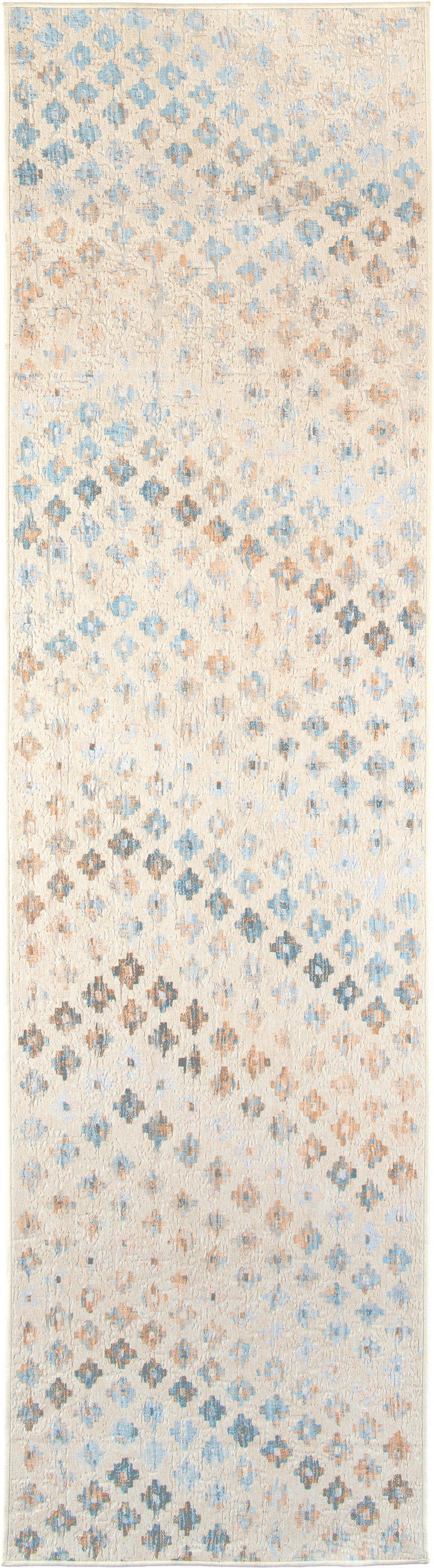 LÄUFER Ondea Zigira 80/300 cm  in Creme, Pastellblau, Cognac  - Pastellblau/Cognac, Trend, Kunststoff/Textil (80/300cm) - Lindorug