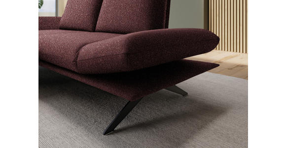 ECKSOFA  in Flachgewebe Bordeaux  155/234 cm  - Bordeaux/Schwarz, Design, Textil/Metall (155/234cm) - Dieter Knoll