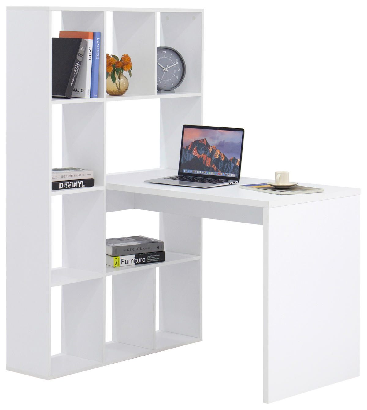 SCHREIBTISCHKOMBINATION Weiß  - Weiß, MODERN, Holzwerkstoff (110/149/94cm) - MID.YOU