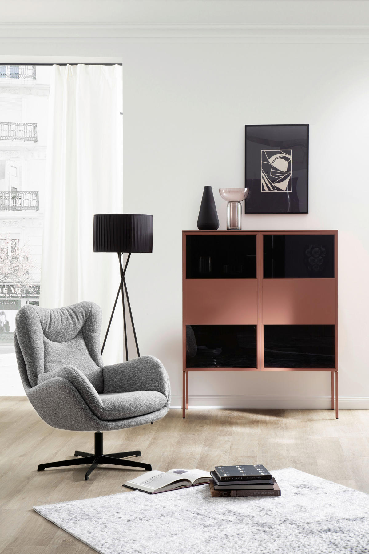 HIGHBOARD Dunkelrosa  120/145/45 cm  - Dunkelrosa, Design, Glas/Holz (120/145/45cm) - Schöner Wohnen