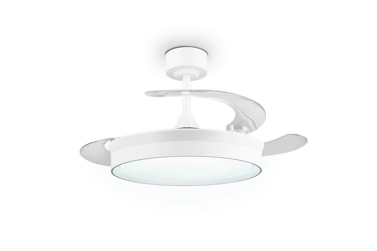 DECKENVENTILATOR - Klar/Weiß, Design, Kunststoff/Metall (46/39cm)