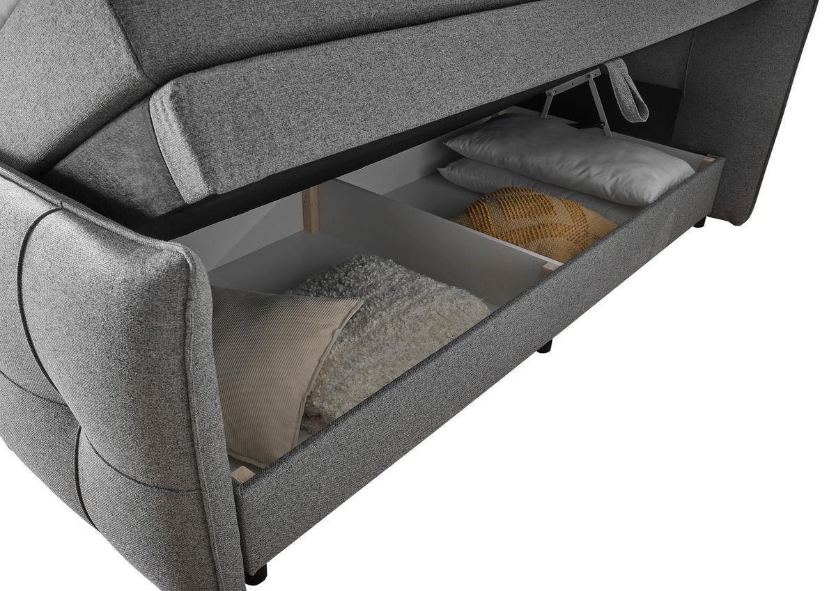 BOXSPRINGBETT 160/200 cm  in Dunkelgrau  - Dunkelgrau/Schwarz, Modern, Holzwerkstoff/Kunststoff (160/200cm) - MID.YOU