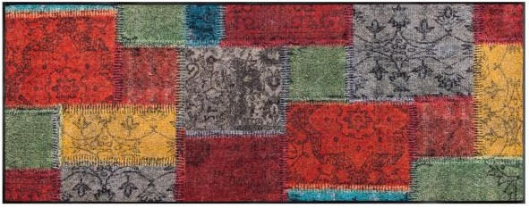 LÄUFER 75/190 cm Vintage Patches  - Multicolor, Trend, Kunststoff/Textil (75/190cm) - wash+dry