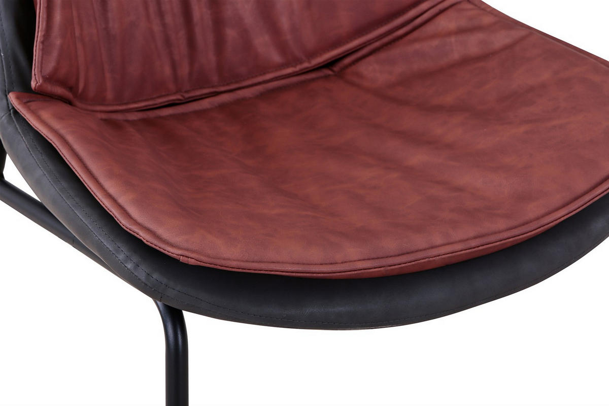 STUHL - Rotbraun/Schwarz, Design, Textil/Metall (54/84/64cm) - Kayoom