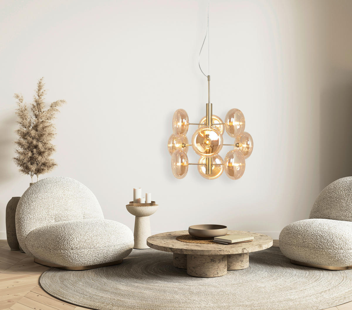PENDELLEUCHTE Orion 53/150 cm   - Messingfarben, Basics, Glas/Metall (53/150cm) - Näve