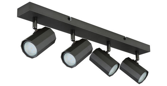 DECKENLEUCHTE 53/6/14,5 cm  - Grau, Design, Metall (53/6/14,5cm) - Novel