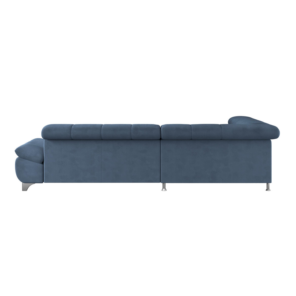 ECKSOFA Dunkelblau Chenille  - Chromfarben/Dunkelblau, KONVENTIONELL, Textil/Metall (234/312cm) - Livetastic