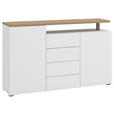 SIDEBOARD  154/94/40 cm 4 Schublade(n)  - Weiß/Eiche Artisan, Basics, Holzwerkstoff (154/94/40cm) - Carryhome