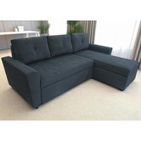 ECKSOFA TERMOLI Anthrazit Cord  - Anthrazit/Schwarz, Design, Kunststoff/Textil (231/155cm) - MID.YOU