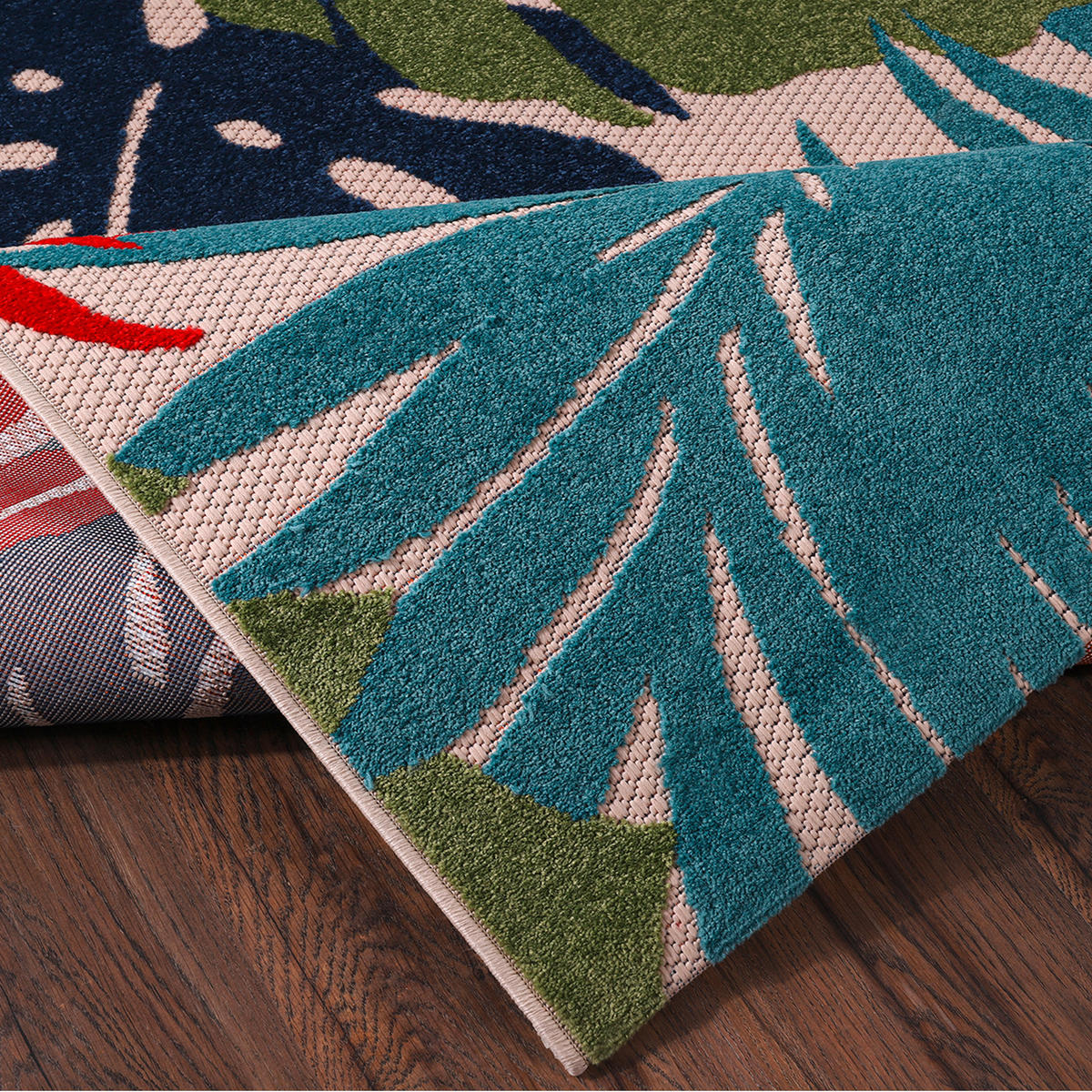 OUTDOORTEPPICH 200/290 cm Floral Grün, Blau  - Blau/Grün, LIFESTYLE, Kunststoff/Textil (200/290cm) - Novel