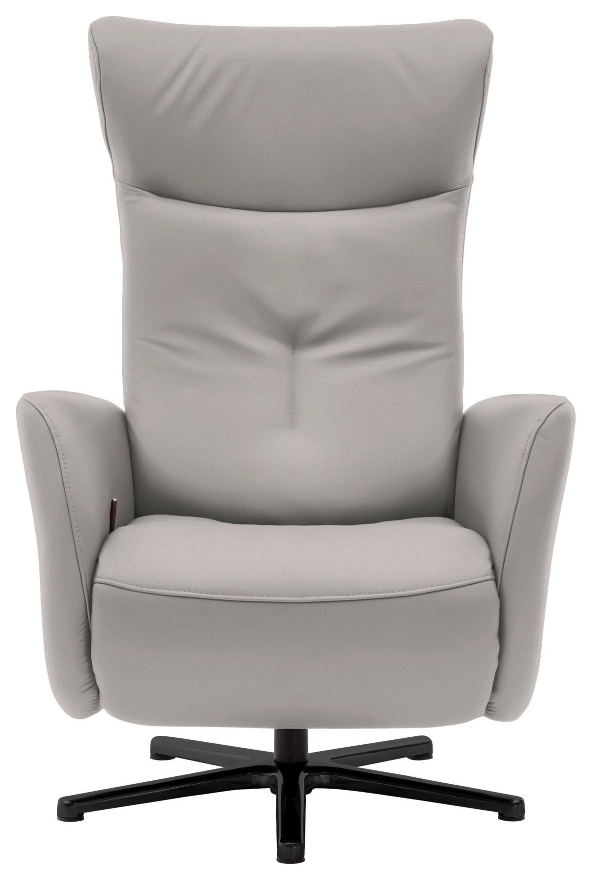RELAXSESSEL in Leder Hellgrau  - Hellgrau/Schwarz, Design, Leder/Metall (76/112/83cm) - Beldomo Speed