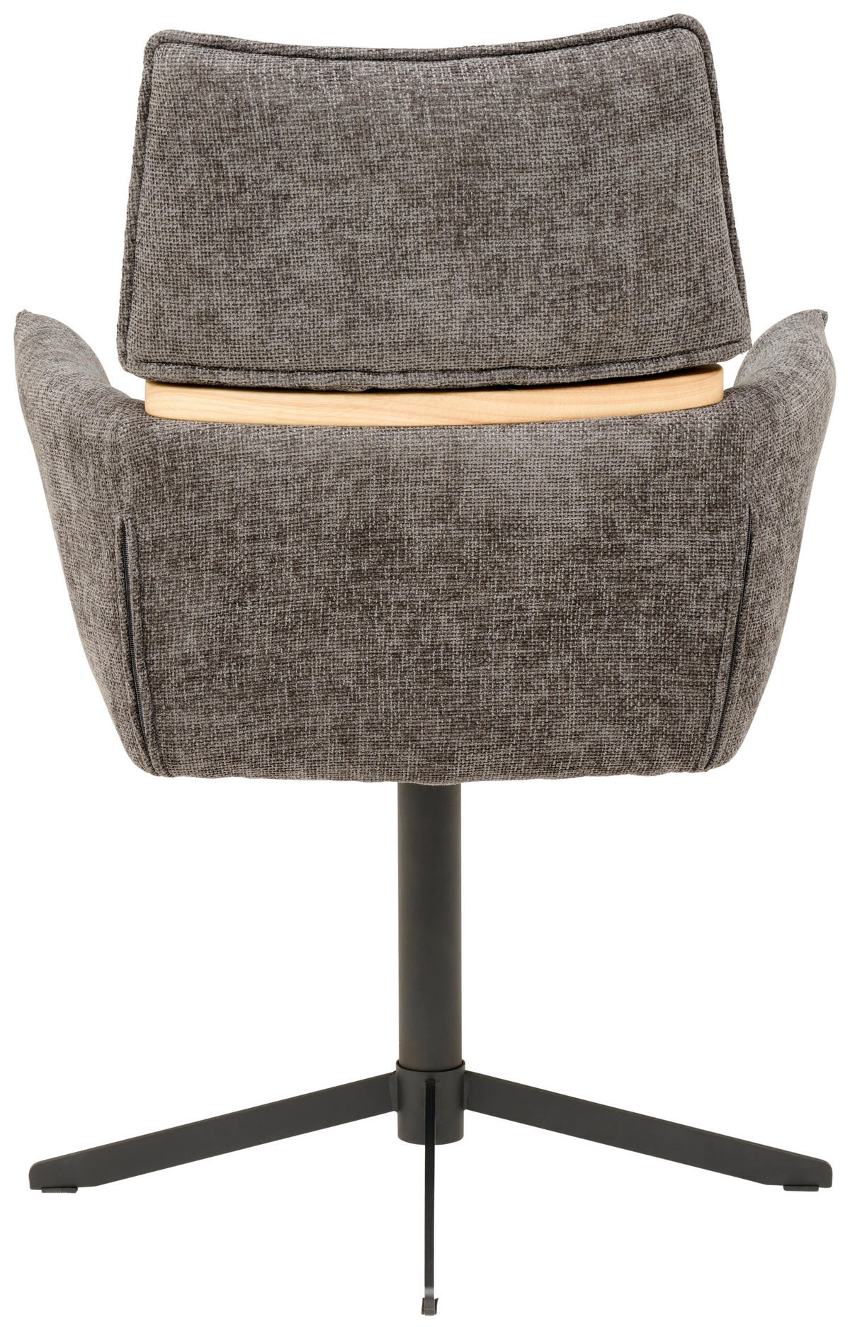 ARMLEHNSTUHL  , gepolsterte Armlehnen  , Webstoff  ,  - Dunkelgrau/Schwarz, MODERN, Holz/Textil (62/86/56cm) - MID.YOU