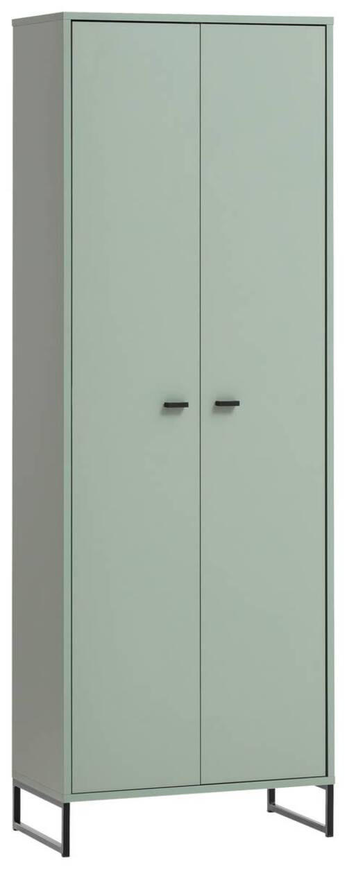 SCHUHSCHRANK Grün  - Schwarz/Grün, LIFESTYLE, Holzwerkstoff/Metall (60,2/169,7/33,5cm) - MID.YOU