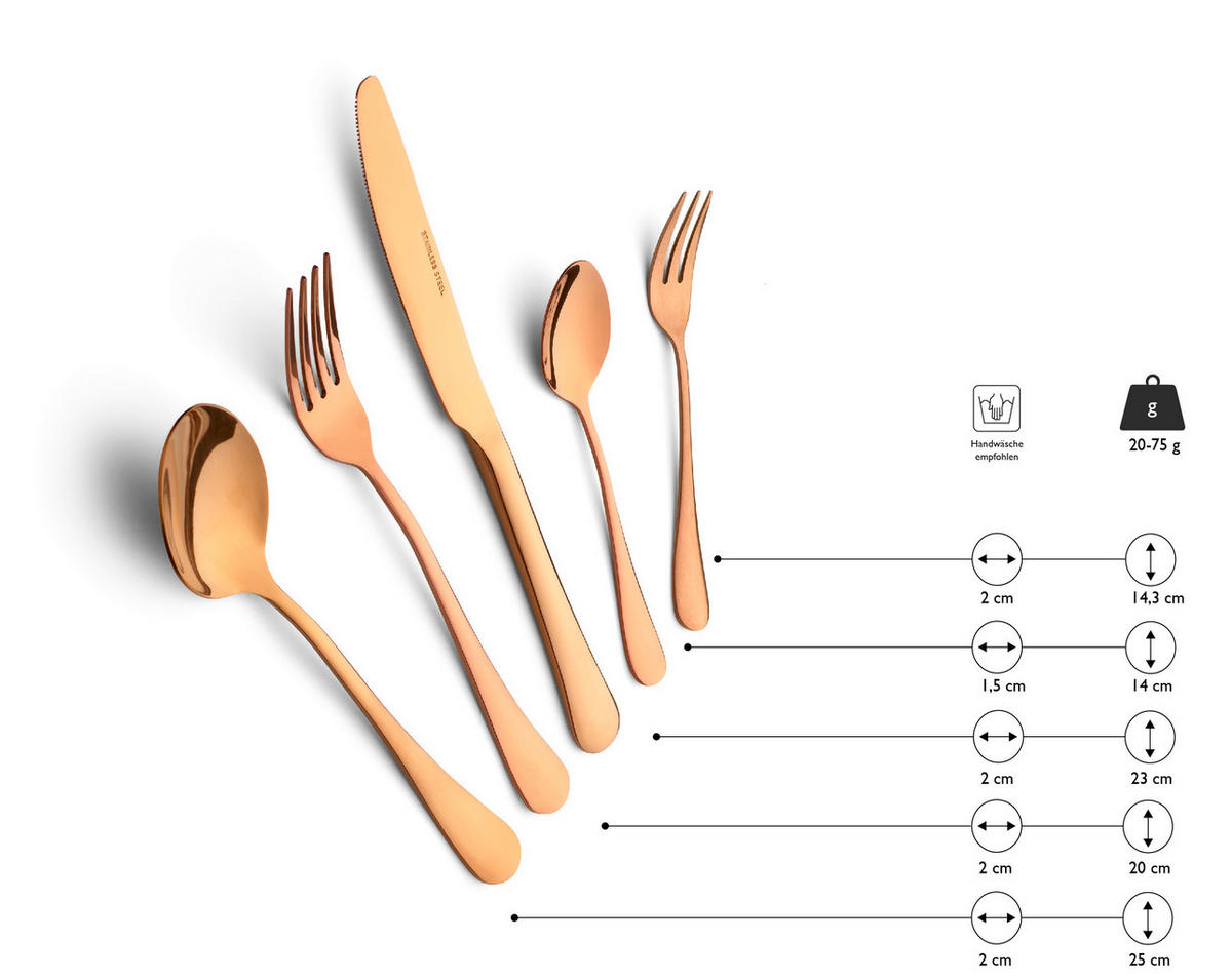 BESTICKSET  30 delar  - kopparfärgad, Basics, metall - Echtwerk