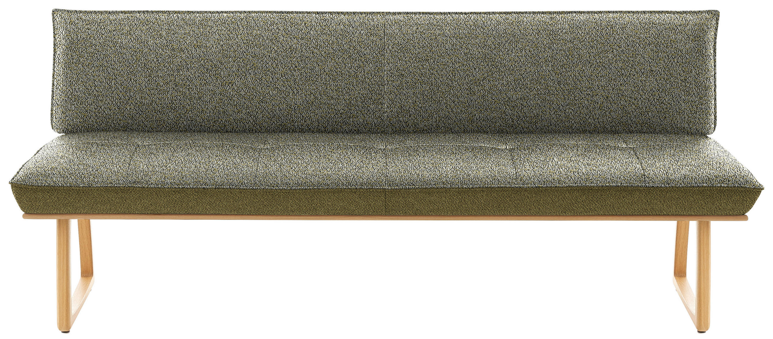 SITZBANK 194/88/66 cm  in Grün, Wildeiche  - Wildeiche/Eichefarben, Design, Holz/Textil (194/88/66cm) - Koinor