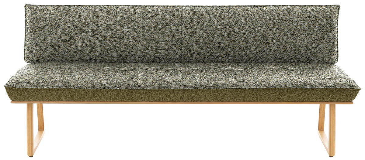 SITZBANK in Holz, Textil Grün, Wildeiche  - Wildeiche/Eichefarben, Design, Holz/Textil (194/88/66cm) - Koinor