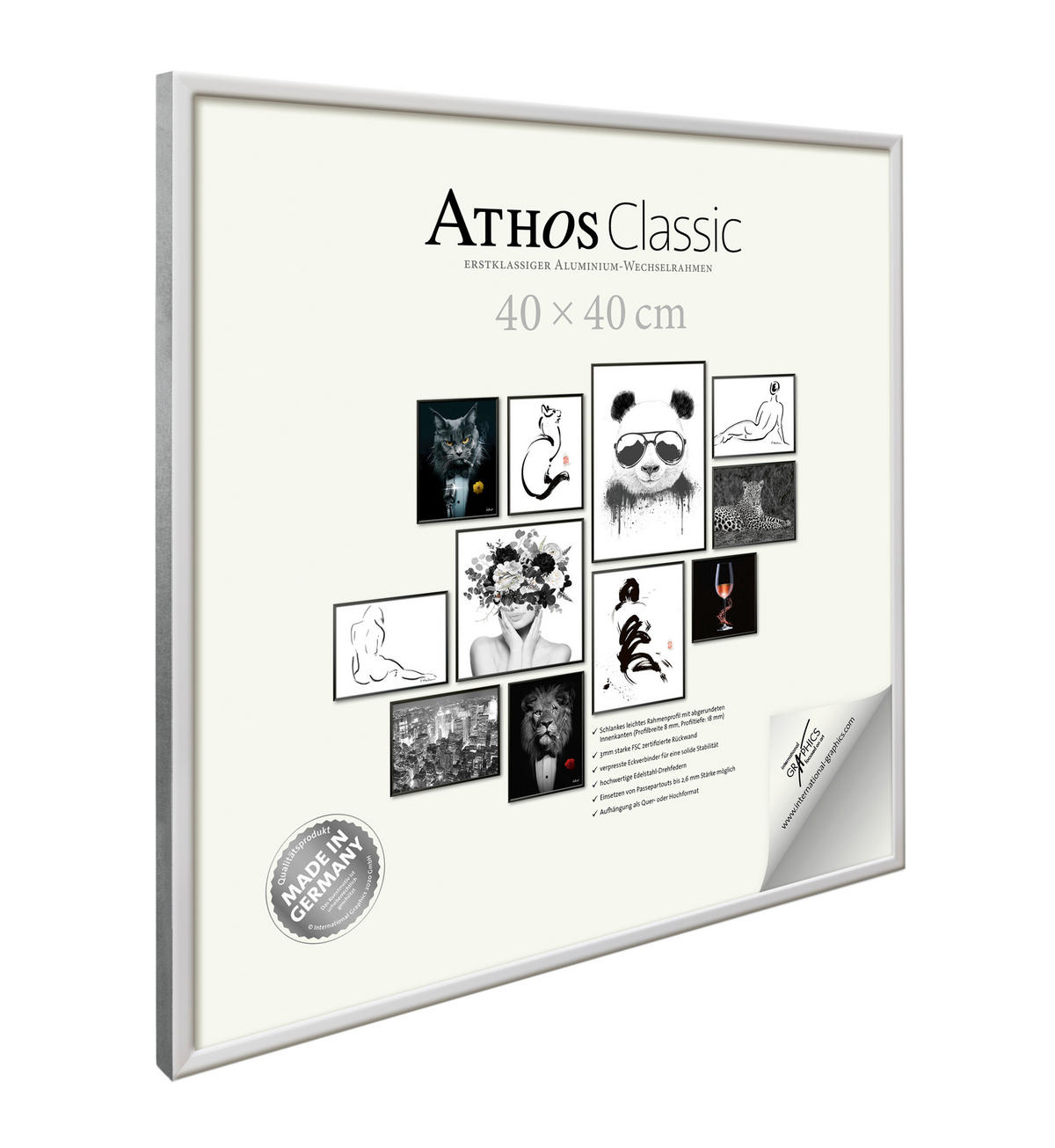 BILDERRAHMEN - Chromfarben, Basics, Papier/Holzwerkstoff (40/40/1,8cm)