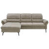 ECKSOFA in Flachgewebe Graubraun  - Graubraun/Schwarz, Konventionell, Textil/Metall (181/260cm) - Beldomo Speed