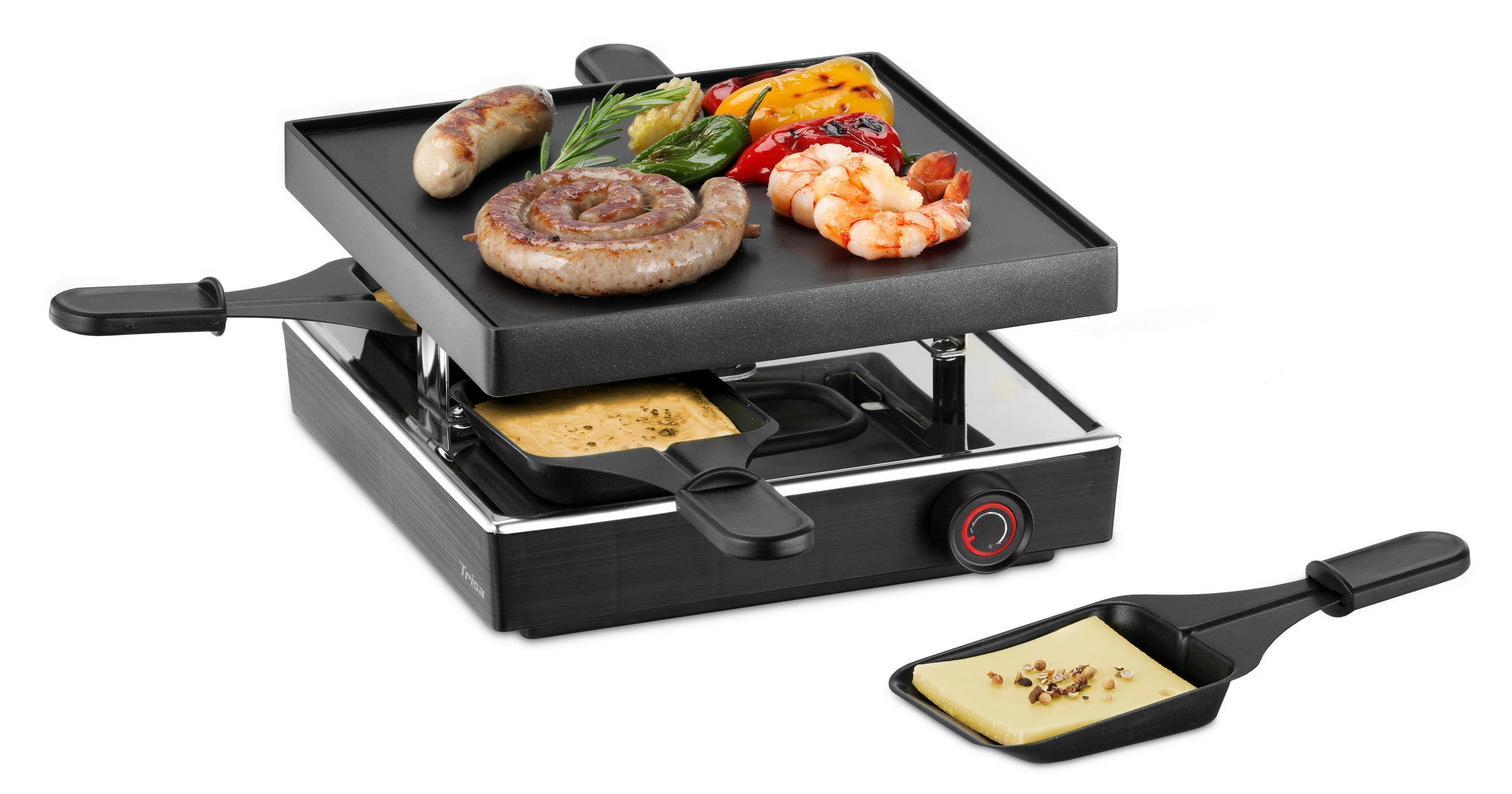 RACLETTE-GRILL  - Schwarz, Konventionell, Kunststoff (23.00/21.50/10.50cm) - Trisa Electronics