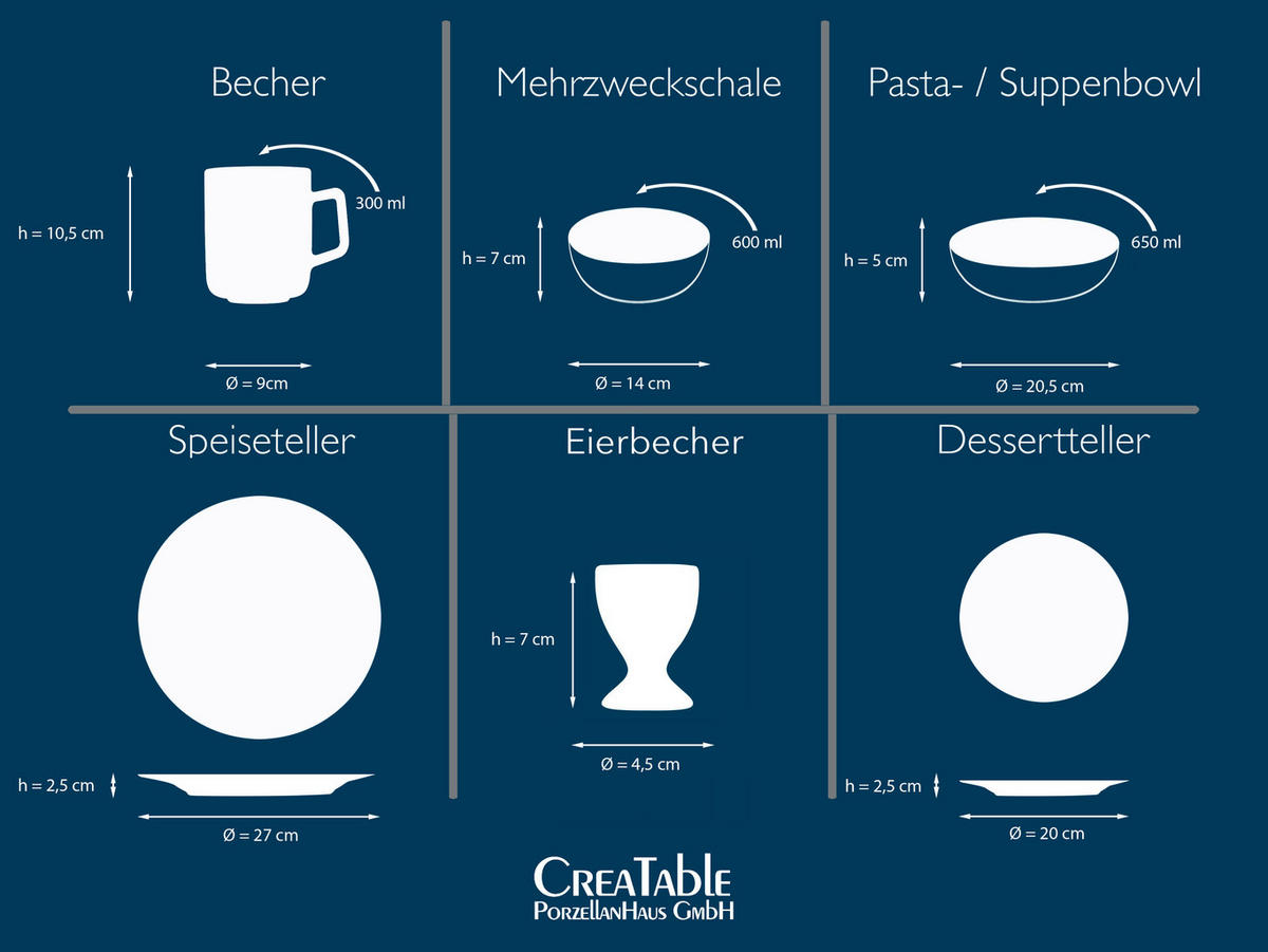 KOMBISERVICE Luna Color Line 24-teilig  - Multicolor, Basics, Keramik (39/33/30,5cm) - Creatable