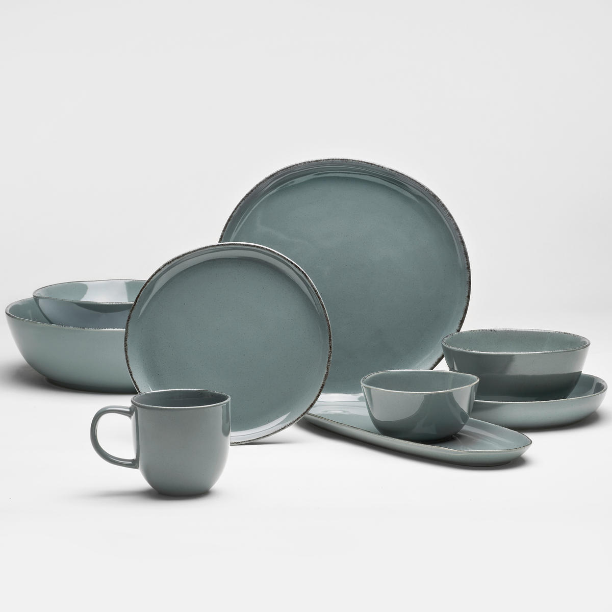 PLATTE - Grau, Basics, Keramik (34/12,5/2,1cm) - Van Well