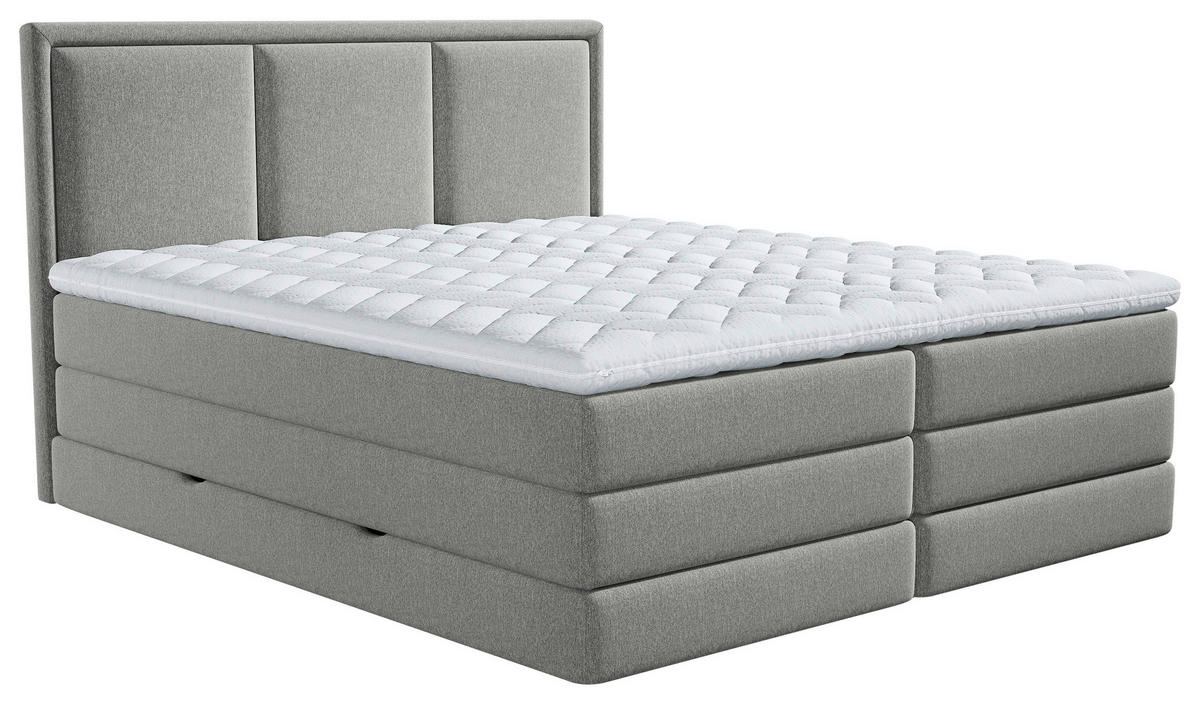 BOXSPRING KREVET    200/220 cm  - taupe, Design, tekstil/plastika (200/220cm) - MID.YOU