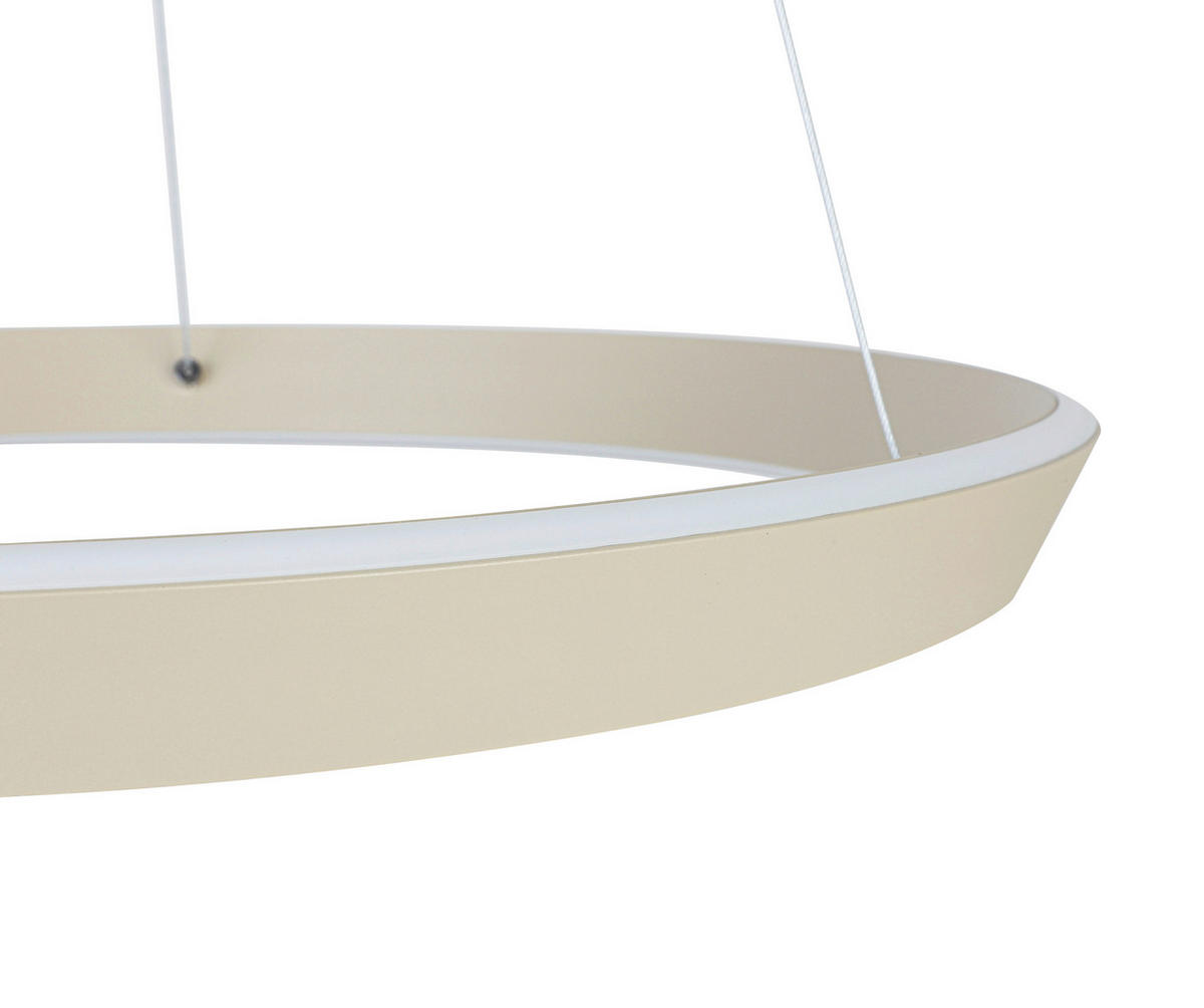 LED LUSTER  50/130 cm      - bela/boja peska, Trendi, metal/plastika (50/130cm) - Novel