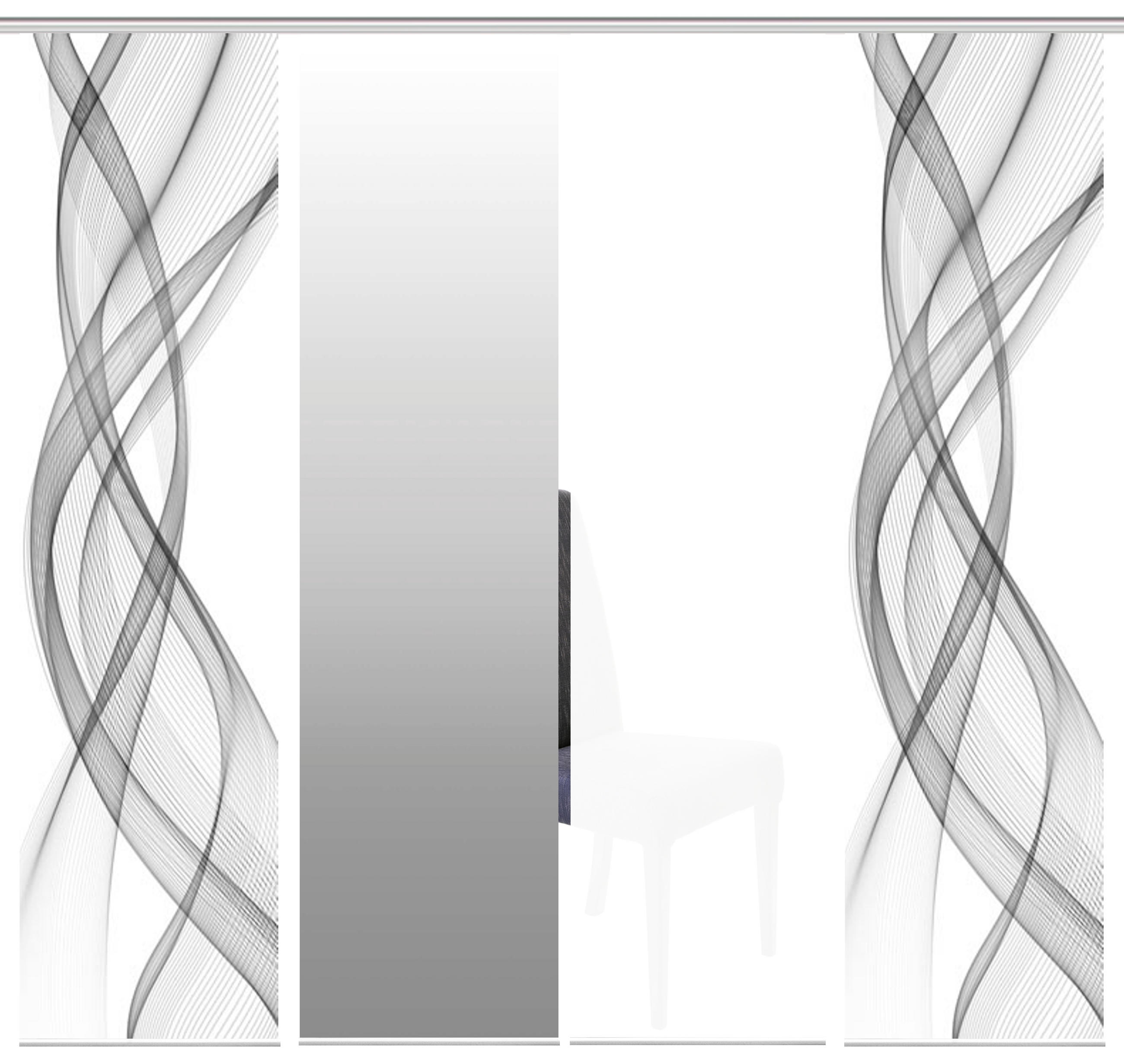 FLÄCHENVORHANG FERROLA, 4-TLG.  4 Stück  blickdicht   60/245 cm  - Grau, Basics, Textil (60/245cm)