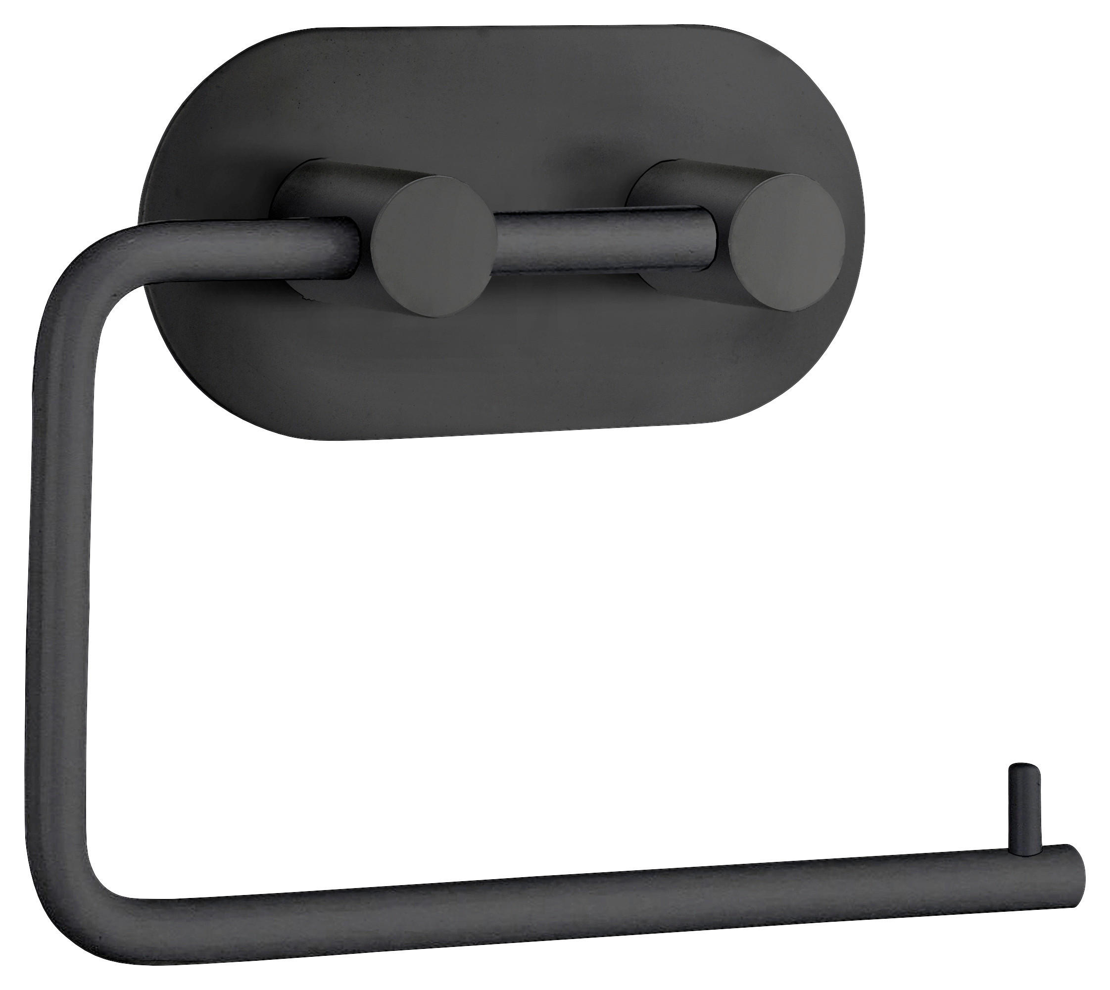 TOILETTENPAPIERHALTER BESLAGSBODEN RUND Schwarz  - Schwarz, Basics, Metall (13,4/10,7/3cm) - Smedbo