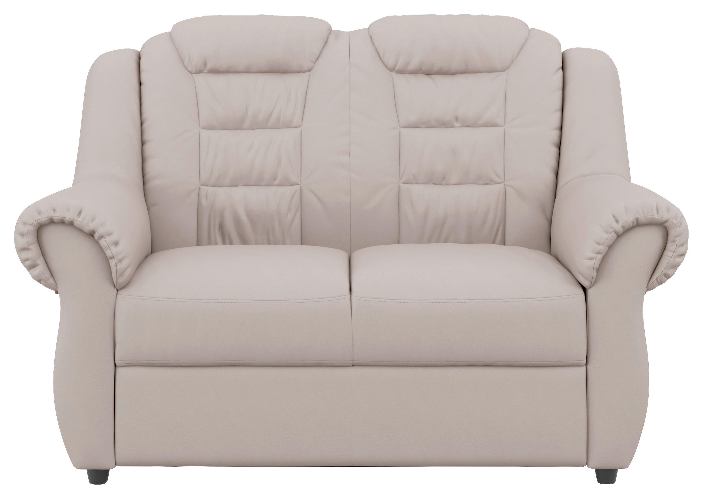 2-SITZER-SOFA Lederlook Hellgrau  - Hellgrau/Schwarz, KONVENTIONELL, Kunststoff/Textil (145/102/101cm) - Livetastic