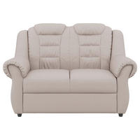2-SITZER-SOFA in Lederlook Hellgrau  - Hellgrau/Schwarz, KONVENTIONELL, Kunststoff/Textil (145/102/101cm) - Livetastic