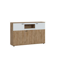 SIDEBOARD KUMARA  in 150/96,3/37 cm  - Eichefarben/Weiß, KONVENTIONELL, Holzwerkstoff/Kunststoff (150/96,3/37cm) - Livetastic