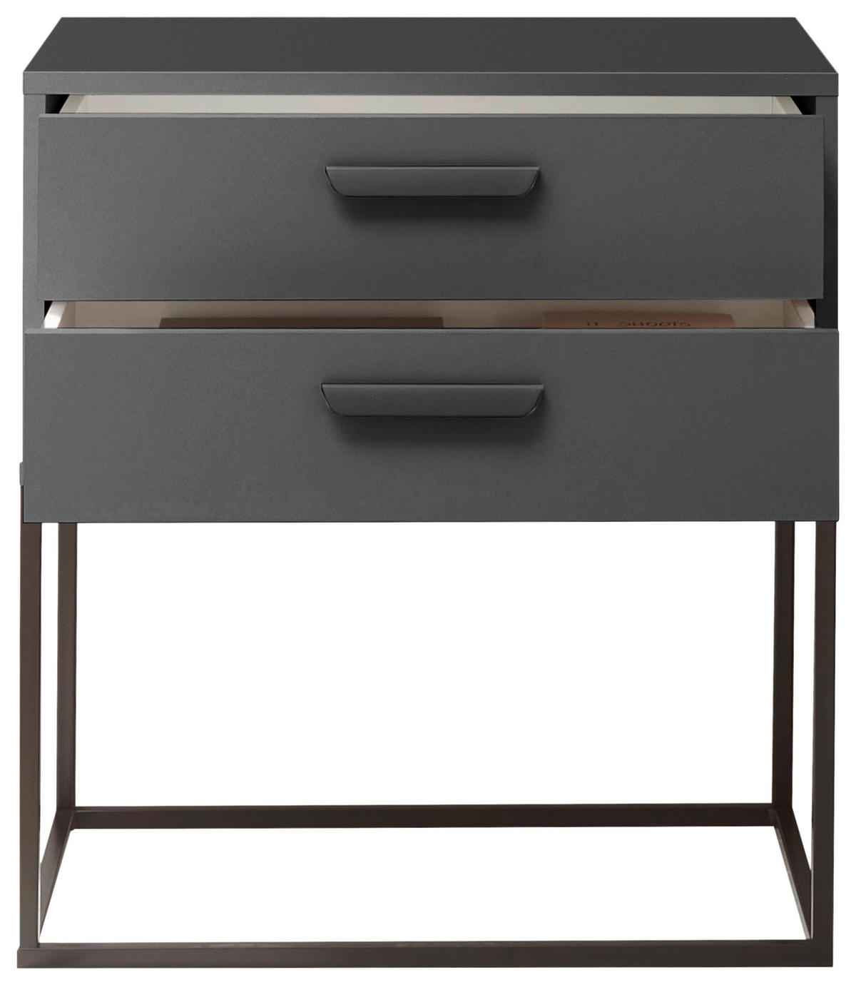 NACHTSCHRANK 60/65/38,5 cm  - Schwarz/Graphitfarben, MODERN, Holzwerkstoff/Kunststoff (60/65/38,5cm) - Livetastic