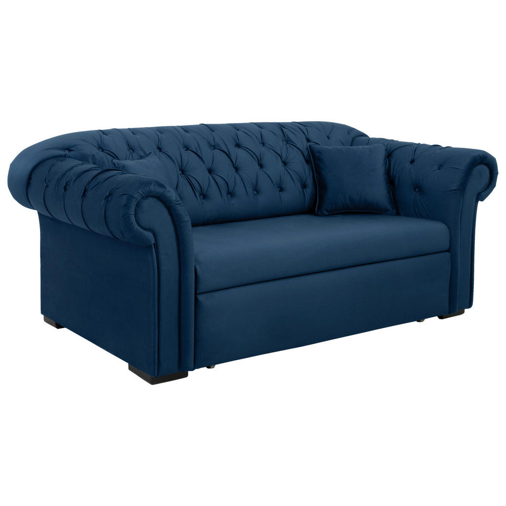 Thumbnail - Mid.you Schlafsofa, Dunkelblau, Textil, Buche, vollmassiv, 2-Sitzer, Füllung: Silikon, Schaumstoffflocken, 213x86x99 cm,...