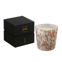 DUFTKERZE  - Weiss/Goldfarben, Basics, Glas/Naturmaterialien (11,5/11,5/12cm) - Ambia Home