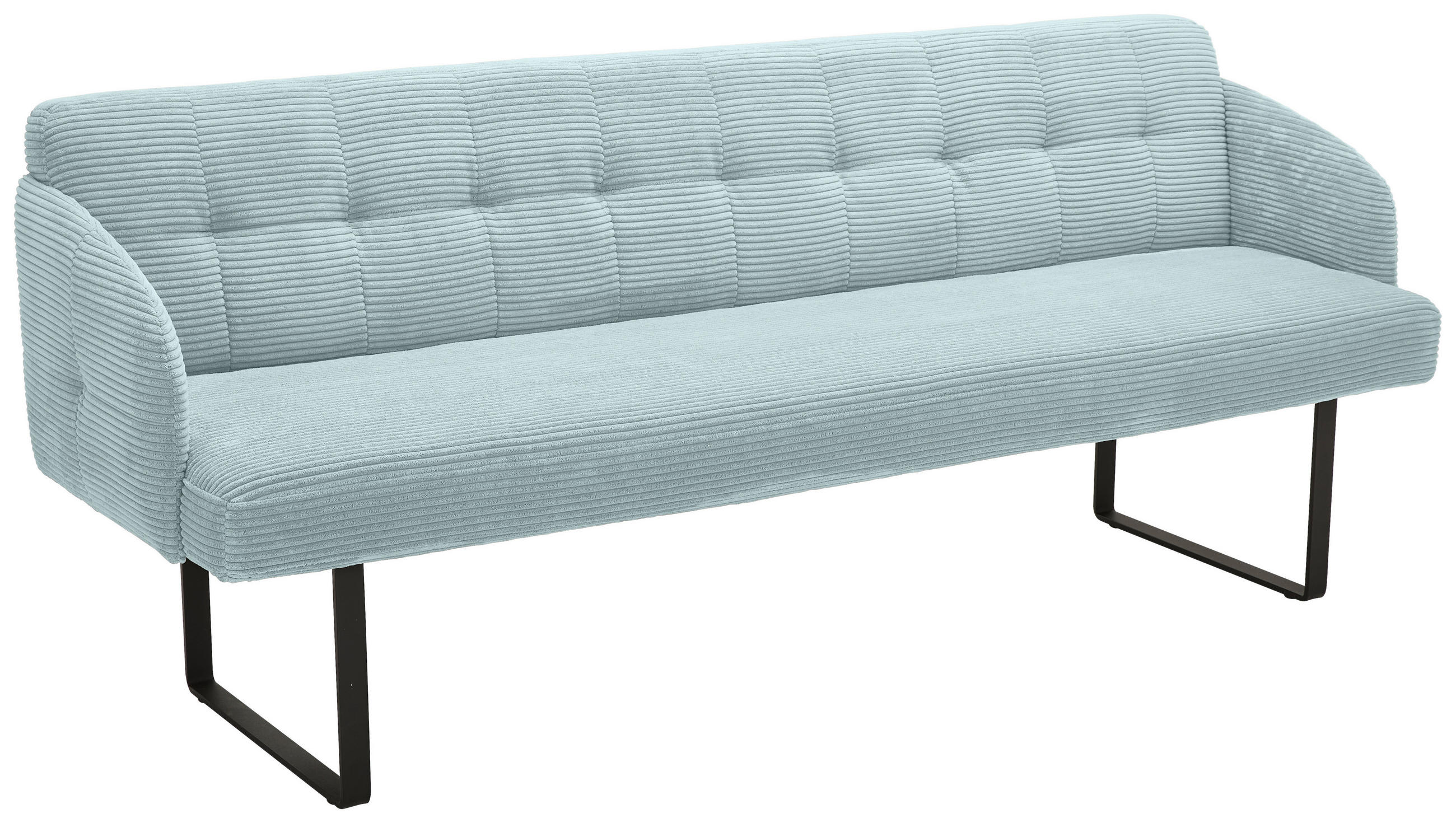 SITZBANK 217/85/69 cm Cord Hellblau Metall  - Schwarz/Hellblau, Design, Textil/Metall (217/85/69cm) - Musterring