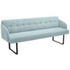 SITZBANK 217/85/69 cm Cord Hellblau Metall  - Schwarz/Hellblau, Design, Textil/Metall (217/85/69cm) - Musterring