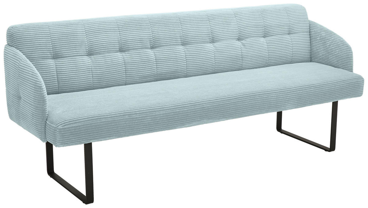 SITZBANK 217/85/69 cm Cord Hellblau Metall  - Schwarz/Hellblau, Design, Textil/Metall (217/85/69cm) - Musterring