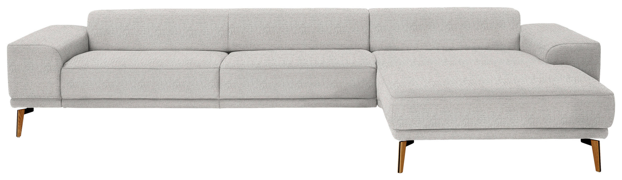 ECKSOFA in Flachgewebe Ecru  334/193 cm  - Wildeiche/Ecru, Design, Holz/Textil (334/193cm) - Niels Andersson