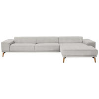 ECKSOFA Flachgewebe Ecru  - Wildeiche/Ecru, Design, Holz/Textil (334/193cm) - Niels Andersson