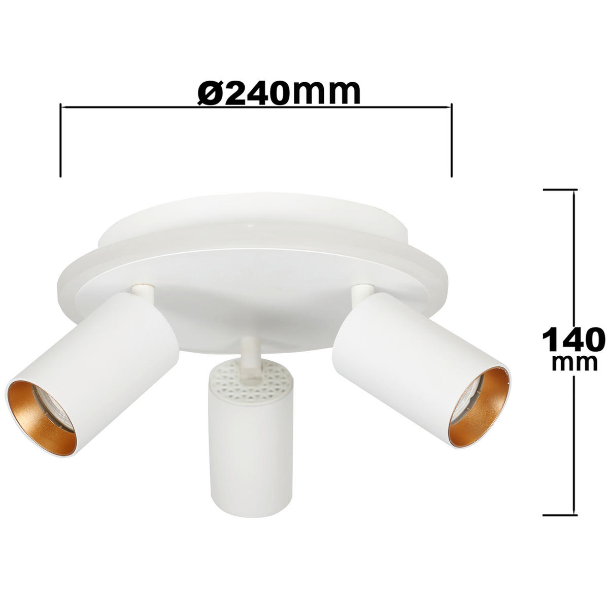 LED-DECKENSTRAHLER Parma 14/24/24 cm  - Weiß, Design, Metall (14/24/24cm)