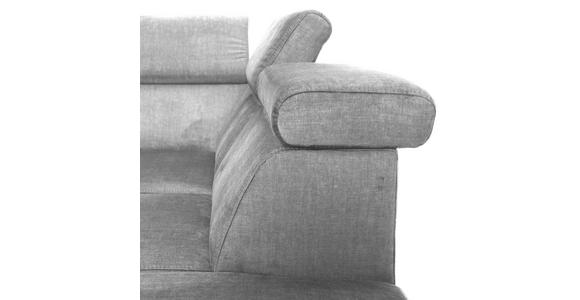 ECKSOFA Grau Flachgewebe Schlaffunktion, Armteilverstellung, Kopfteilverstellung, Sitztiefenverstellung  - Schwarz/Grau, MODERN, Textil/Metall (258/210cm) - Landscape