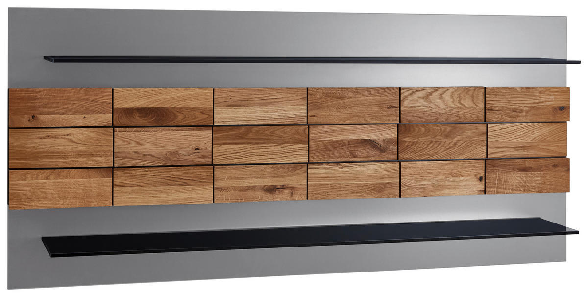 WANDBOARD  135/60,8/22,5 cm  - Kaschmir/Eichefarben, Design, Glas/Holz (135/60,8/22,5cm) - Novel