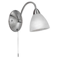 WANDLEUCHTE Pasto 18/22,5 cm  - Alabasterfarben/Nickelfarben, KONVENTIONELL, Glas/Metall (18/22,5cm) - Eglo