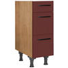 SCHUBKASTENUNTERSCHRANK 30/87/56 cm  in Rot, Eichefarben  - Eichefarben/Rot, MODERN, Holzwerkstoff/Metall (30/87/56cm) - Nobilia