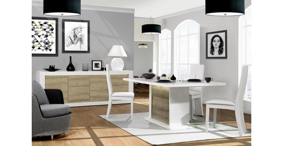 HIGHBOARD  in 121/145/45 cm  - Eichefarben/Weiß, Design, Holzwerkstoff (121/145/45cm) - Carryhome